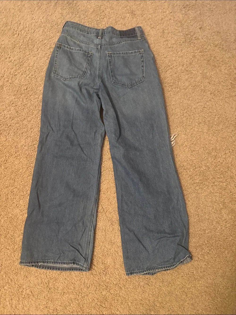 Hollister Distressed Wide-Leg Jeans in Medium Blue Wash